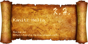 Kanitz Hella névjegykártya